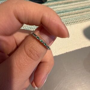 Amethyst and Emerald 925 ring Sz 5